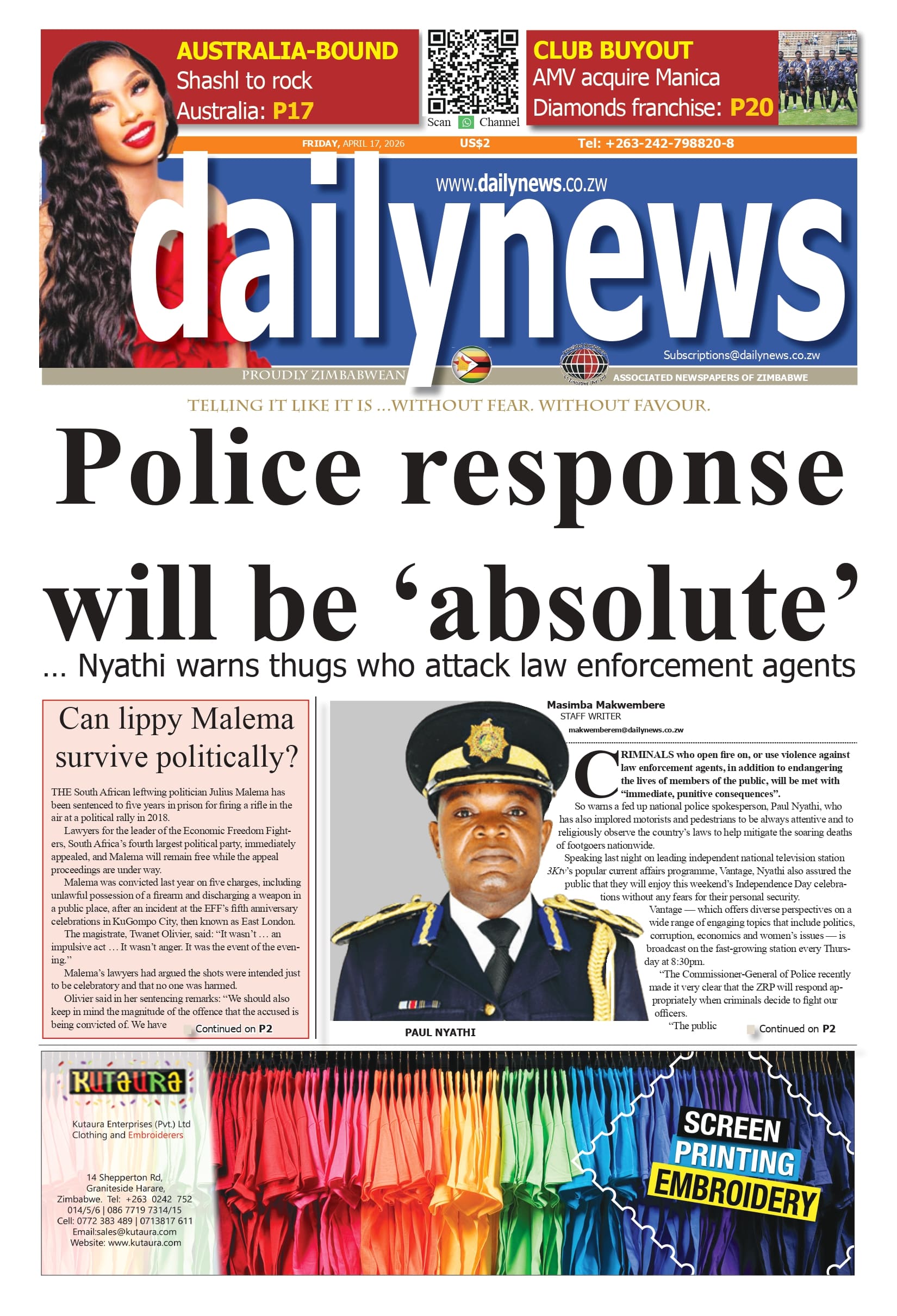 Friday 17 April 2026